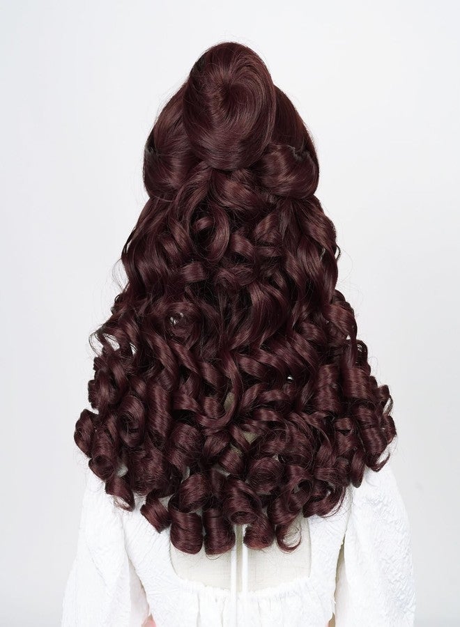 Aicos Brown Princess Wigs Long Wavy with Buns for Halloween Costume Party - Image 4