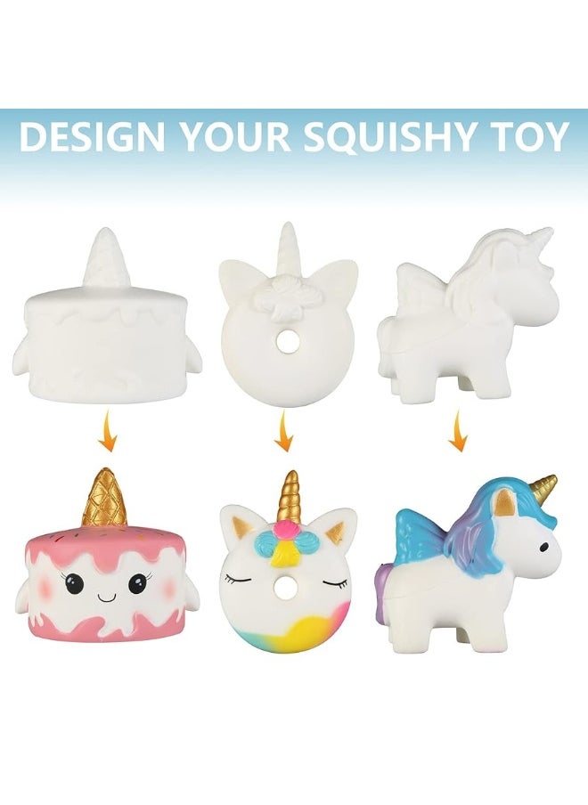 Jim&Gloria - JimGloria Paint Your Own Squishies Jumbo Squishy Gifts for Girls and Boys 8 9 10 11 12 13 14 Arts and Crafts for Kids Party Favors for Birthday Christmas Stocking Fillers Pack of 3 - Image 1