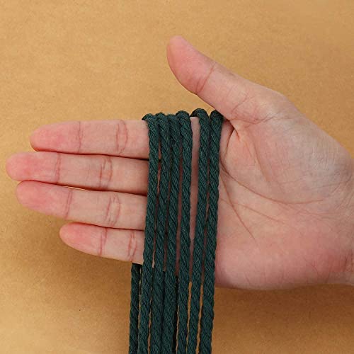 HOMEBOBO Macrame Cord 4mm x 240Yards (722Feet), Colored Cotton Macrame Rope - 3 Strands Twisted Colorful Macrame Cotton Cord for Wall Hanging, Plant Hangers, Gift Wrapping and Wedding Decorations, Dark Green - Image 2