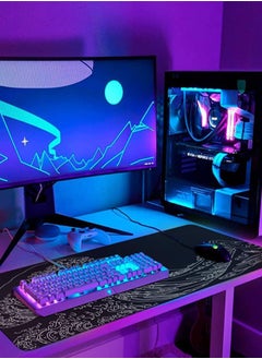 Miya 800 * 300 * 3mm Gaming Keyboard Mouse Pad Office Desk Pad Gaming Office Home Kanagawa's Black Wave  - Image 4