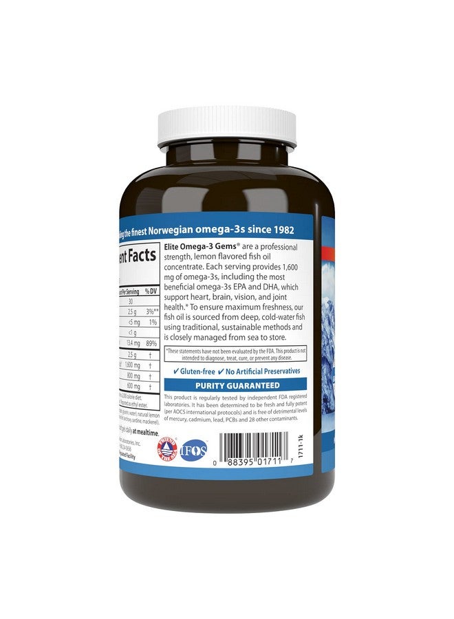 Carlson - Elite Omega-3 Gems, 1600 mg Omega-3 Fatty Acids Including EPA and DHA, Norwegian, Wild-Caught Fish Oil Supplement, Sustainably Sourced Omega 3 Fish Oil Capsules, Lemon, 90 Softgels - Image 2