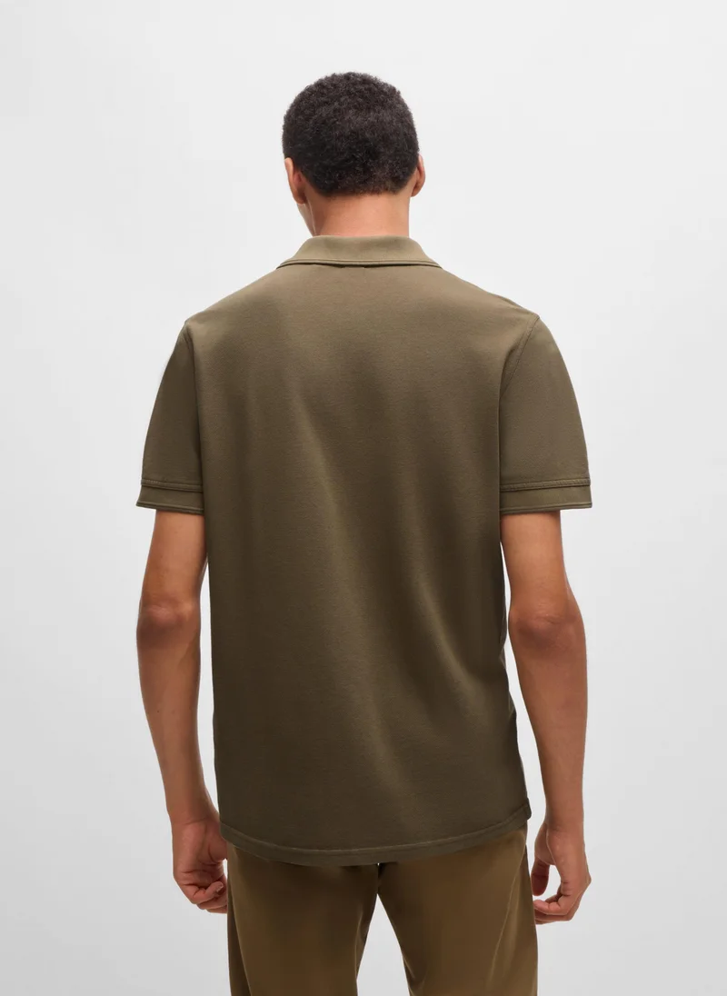 BOSS Cotton-piqué polo shirt with logo print