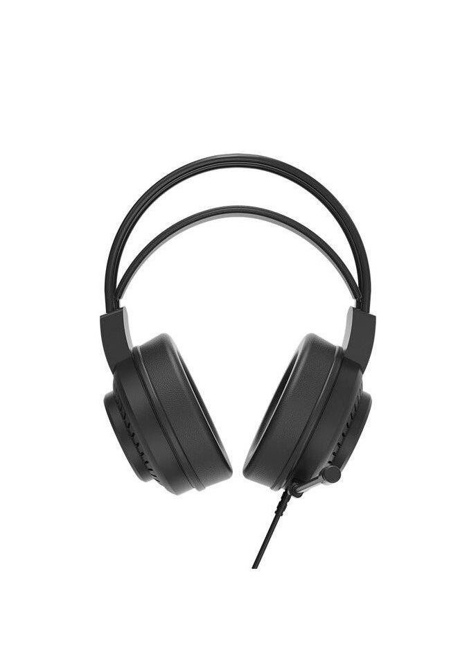 سماعة ألعاب ستيوريو مع إضاءة خلفية RGB من إكسترايك مي - موديل HP-318، ميكروفون مرن، 50 مم، تصميم مريح-اسود