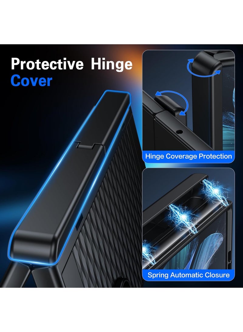 اووكاي جراب مغناطيسي لهاتف سامسونج جالاكسي زد فولد 7، [واقي شاشة مدمج] [حماية للمفصلة] [حامل مدمج] [متوافق مع ماج سيف] جراب هاتف واقٍ كامل الجسم لهاتف زد فولد 7 (أسود) - Image 5