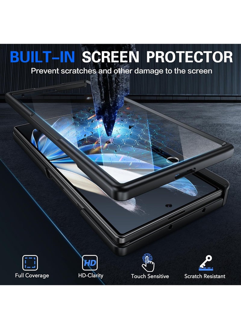 اووكاي جراب مغناطيسي لهاتف سامسونج جالاكسي زد فولد 7، [واقي شاشة مدمج] [حماية للمفصلة] [حامل مدمج] [متوافق مع ماج سيف] جراب هاتف واقٍ كامل الجسم لهاتف زد فولد 7 (أسود) - Image 4