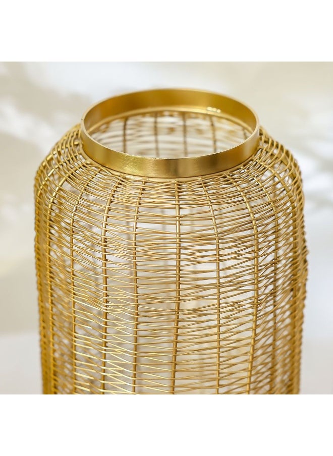 DANUBE HOME Danube Home Afra Metal Weave Vase - 18X18X36 Cm Gold Iron Flower Vase For Home Decor Collection Modern Artistic Decoration For Living Room, Bedroom, Office| Decorative Home Accessories  - Image 2