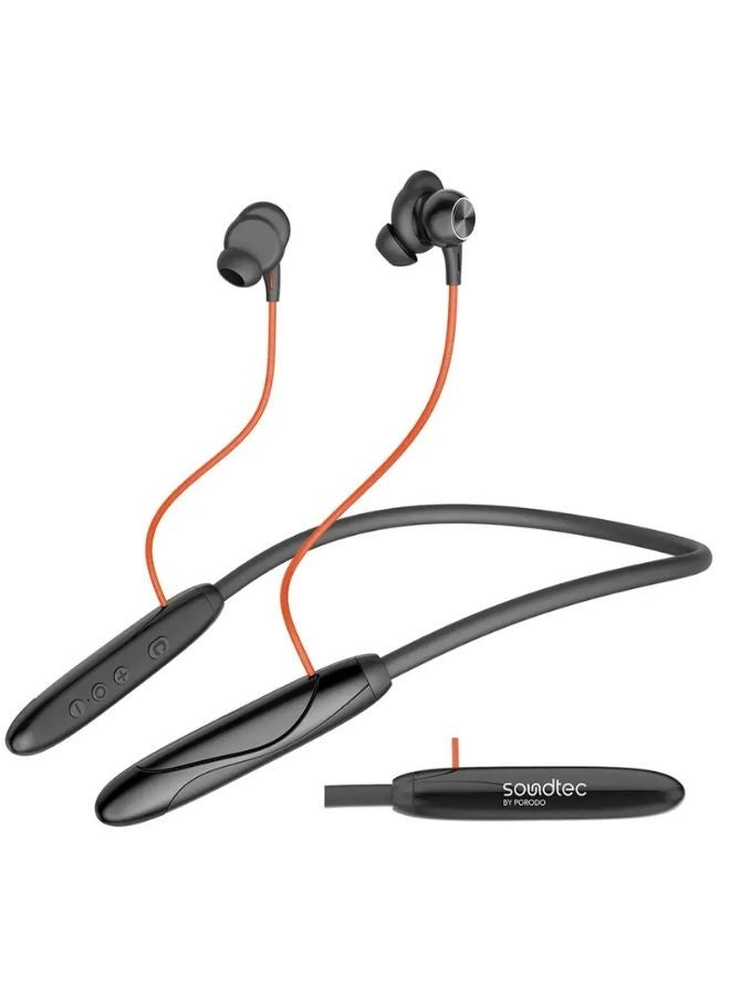 Porodo Soundtec Porodo Echo Flex Bluetooth Headphones | Neckband with Magnetic Buds & Hall Switch | Black - Image 2