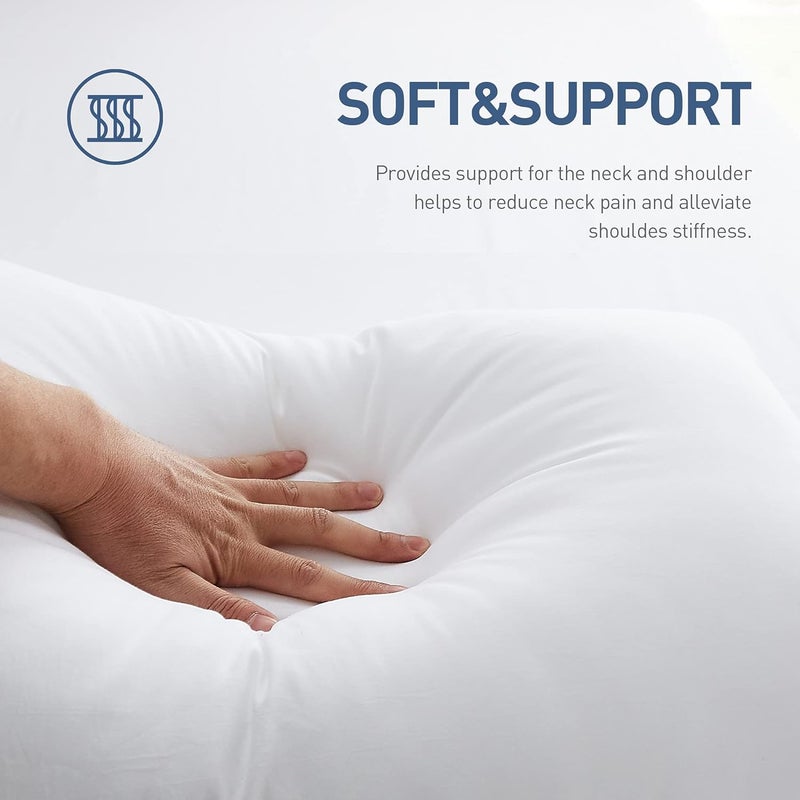 Acanva King Size Bed Pillows 2 Pack - Luxury Soft Inserts for Comfortable Sleeping - Image 3