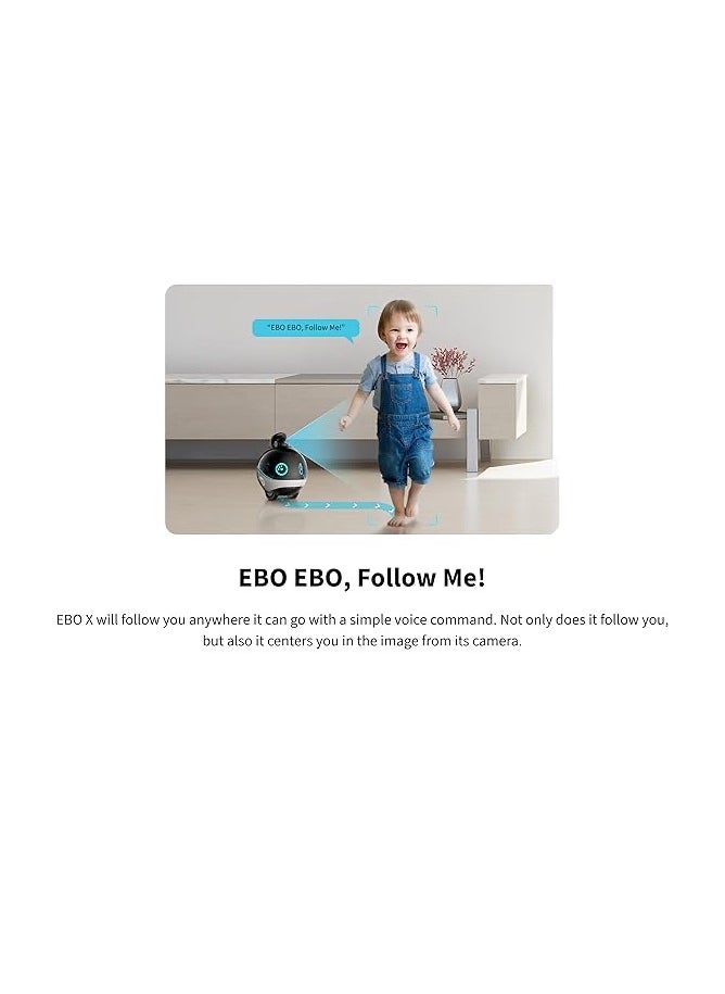 Enabot - Enabot® EBO X -AI Family Companion Robot. Home Robot with GPT, Harman AudioEFX Speaker, Alexa Voice Control Built in, Movable Home Monitoring Robot with Smart Mapping, Stabilized 4K UHD Security Pet Cam with Night Vision. [Full Pack Set + 12 Months International Warranty] - Image 1