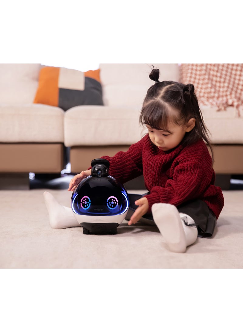 Enabot - Enabot® EBO X -AI Family Companion Robot. Home Robot with GPT, Harman AudioEFX Speaker, Alexa Voice Control Built in, Movable Home Monitoring Robot with Smart Mapping, Stabilized 4K UHD Security Pet Cam with Night Vision. [Full Pack Set + 12 Months International Warranty] - Image 1