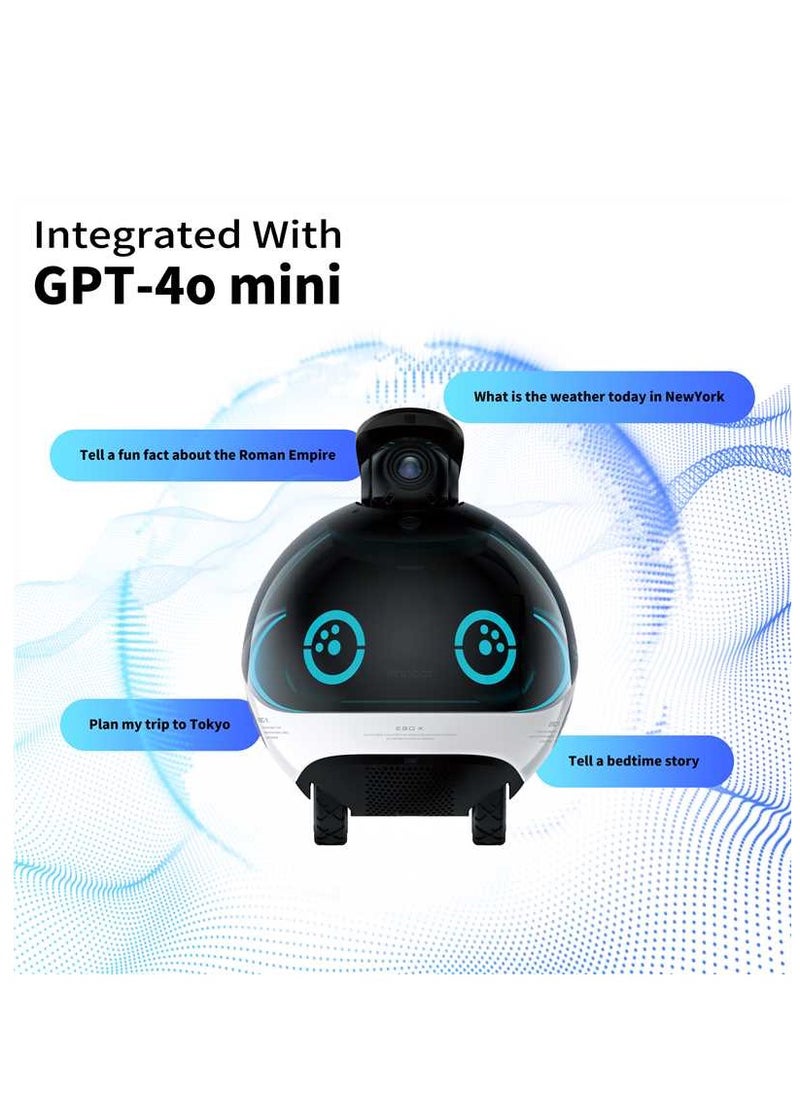 Enabot - Enabot® EBO X -AI Family Companion Robot. Home Robot with GPT, Harman AudioEFX Speaker, Alexa Voice Control Built in, Movable Home Monitoring Robot with Smart Mapping, Stabilized 4K UHD Security Pet Cam with Night Vision. [Full Pack Set + 12 Months International Warranty] - Image 1
