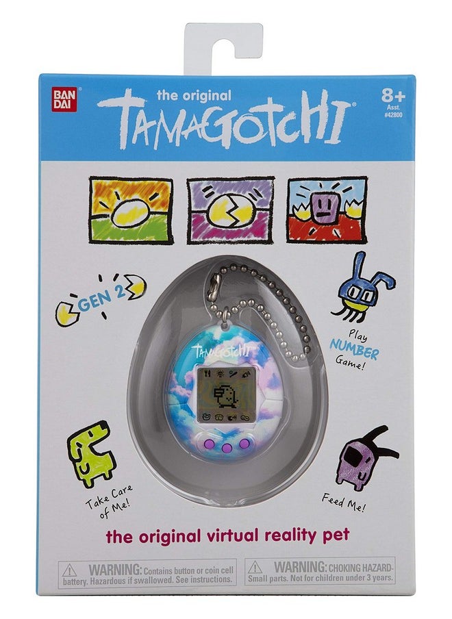 Tamagotchi - Bandai Original Sky Shell Original Cyber Pet 90S Adults And Kids Toy With Chain ; Retro Virtual Pets Are Great Boys And Girls Toys Or Gifts For Ages 8+ - Image 1