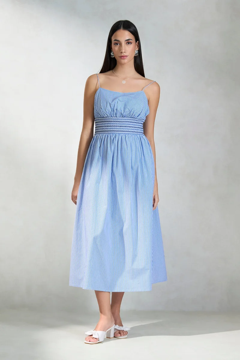 فيرجيو Striped Smocked Dress