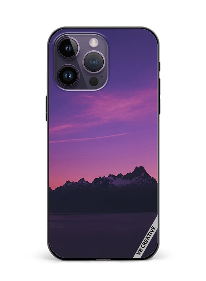 VR CREATIVE Protective Case Cover For Apple iPhone 15 Pro Max Purple Mountain Design Multicolour - Image 1