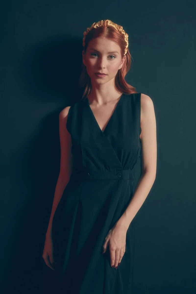 فولامودا Button Detailed Double Breasted Collar Dress