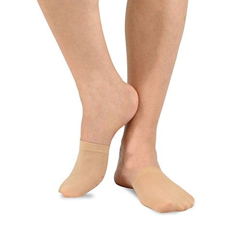 TeeHee Socks Fashion Liner Half Socks for Women Seamless Nylon Toe Topper Non-Slip 5-Pair (Women-5Pair, Pale Beige) - Image 2
