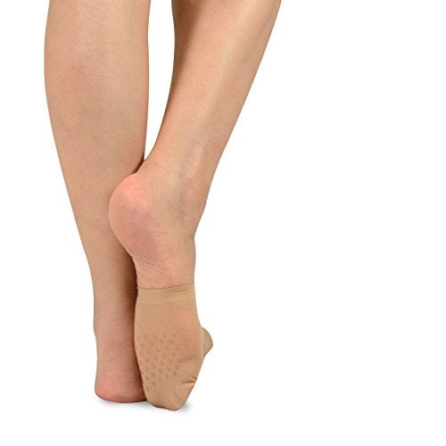 TeeHee Socks Fashion Liner Half Socks for Women Seamless Nylon Toe Topper Non-Slip 5-Pair (Women-5Pair, Pale Beige) - Image 3