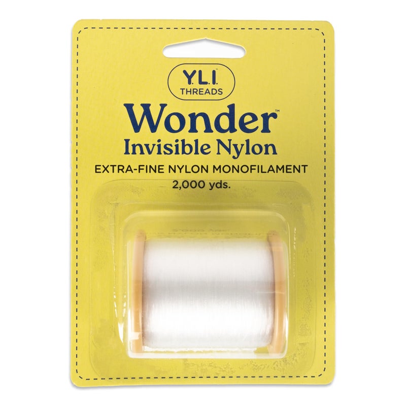 YLI Threads Wonder Invisible Clear Nylon Monofilament Thread Strong Soft Lightweight for Applique Quilting 2000 Yard Spool