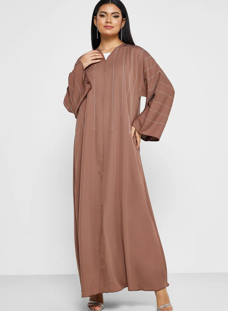 Khizana Embroidered Detail Abaya With Sheila