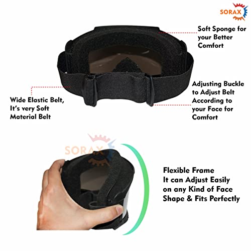 SORAX 3 in 1 Detachable Mask with Foam face shield Protective Goggles for Bike Scooter Motorcycle (Rainbow) - Image 5