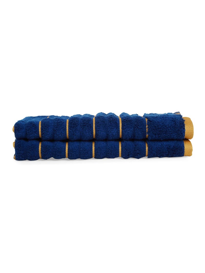 Spaces 100% Cotton Hand Towel Ribbed Texture HIGH Absorbency HIGH LOFT NA(Solid 40CMX60CM)-Estate Blue/FIRE - Image 3