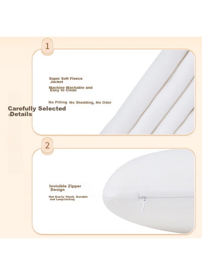 Aeromax Sofa Cushion, Memory Foam Home Pillow, Simple Style Rectangular Bed Backrest, Solid Color Ultra-soft Velvet, 30*50 - Image 3