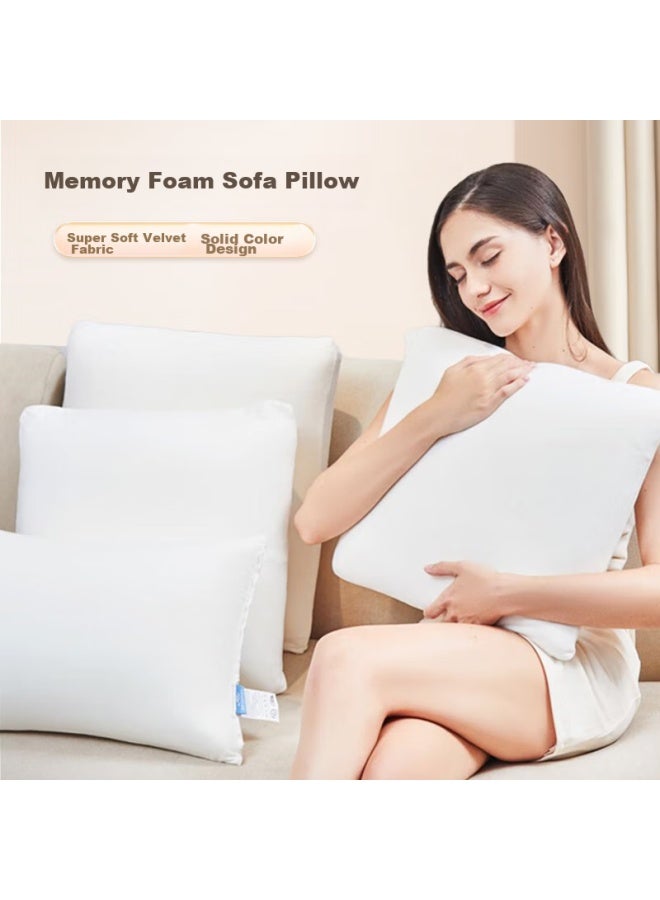 Aeromax Sofa Cushion, Memory Foam Home Pillow, Simple Style Rectangular Bed Backrest, Solid Color Ultra-soft Velvet, 30*50 - Image 1