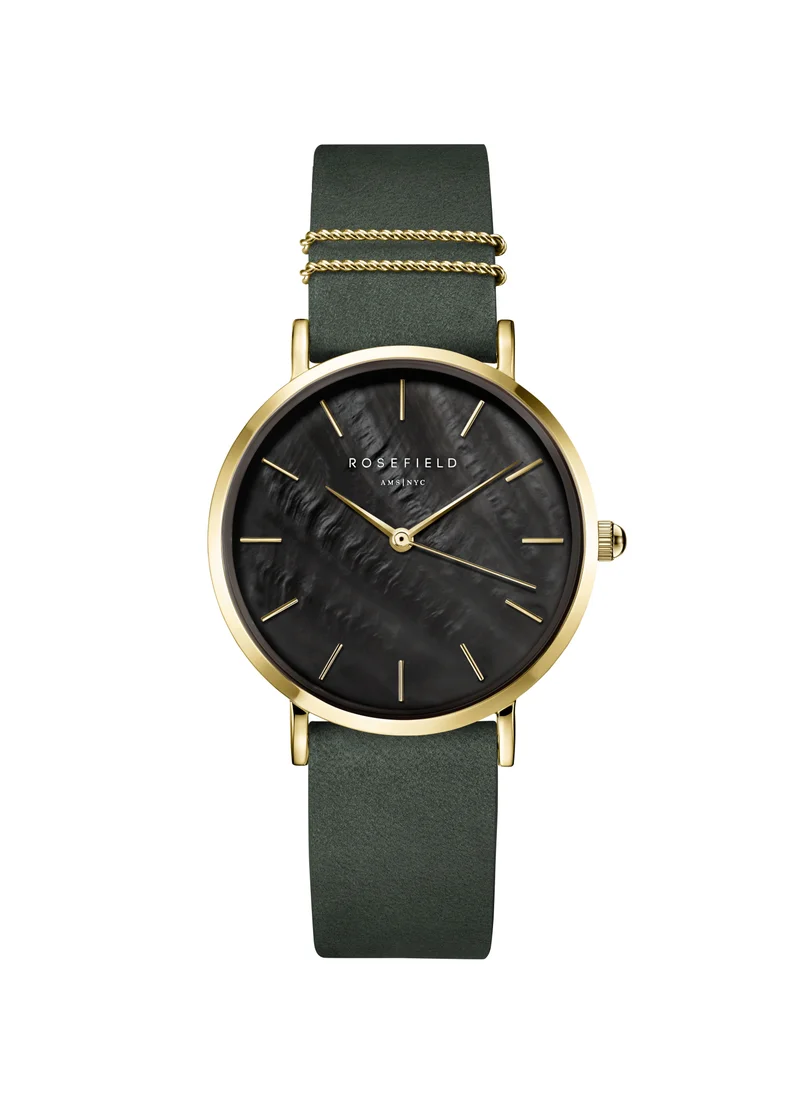 RoseField Rosefield West Village Forest Green Black MOP Rosegold Women Watch - WBFLG-W95