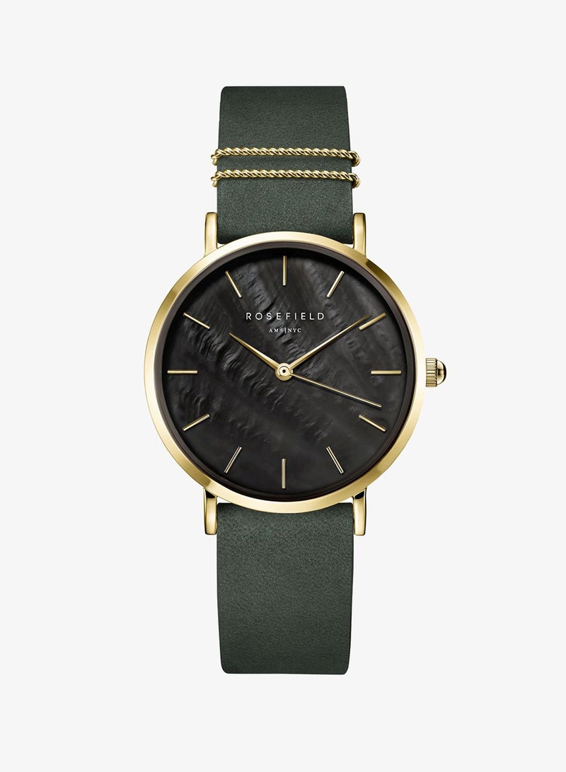 Rosefield West Village Forest Green Black MOP Rosegold Women Watch - WBFLG-W95 - Image 1