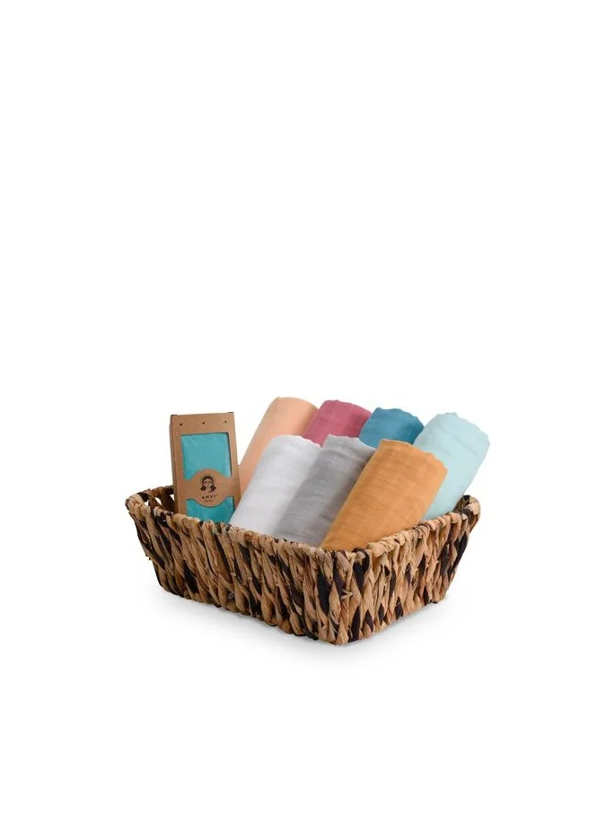 أنفي بيبي Anvi Baby Organic Bamboo Muslin Swaddle Wrap- Set of 2 -Maroon & Moon