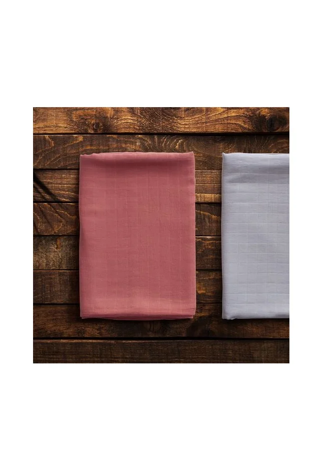 أنفي بيبي Anvi Baby Organic Bamboo Muslin Swaddle Wrap- Set of 2 -Maroon & Moon