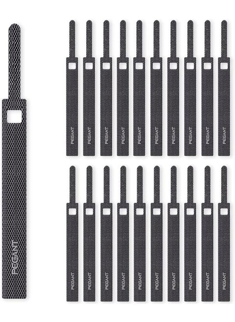 20Pcs Reusable Velcro Fastening Cable Management Straps Wire Ties Hook And Loop Adjustable Fastening Cord Organizer For Tidy Electronics Accessories