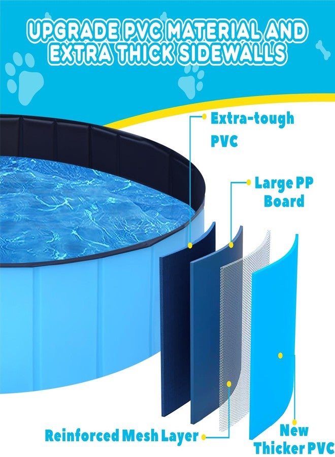 STUDESK Foldable Dog Pool,39" Collapsible Dog Kids Swimming Pool for Backyard, Portable Kiddie Pool Hard Plastic,Multifunction Ball Pit Pets Bathing Tub for Kids Baby Toddler Dog - Image 3