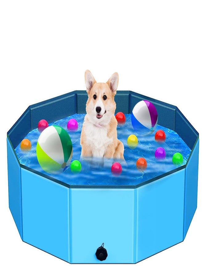 STUDESK Foldable Dog Pool,39" Collapsible Dog Kids Swimming Pool for Backyard, Portable Kiddie Pool Hard Plastic,Multifunction Ball Pit Pets Bathing Tub for Kids Baby Toddler Dog - Image 1