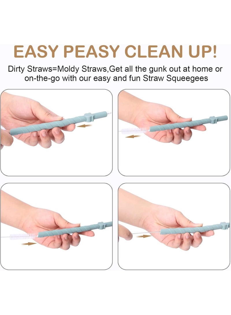 SOLARAE مصاصات سيليكون قابلة لإعادة الاستخدام، آمنة في غسالة الصحون، خالية من BPA، تصميم قابل للفتح، للمشروبات، الهزات، المشروبات، متوافقة مع الساخن والبارد، 10 قطع بطول 6.8 بوصة - Image 3