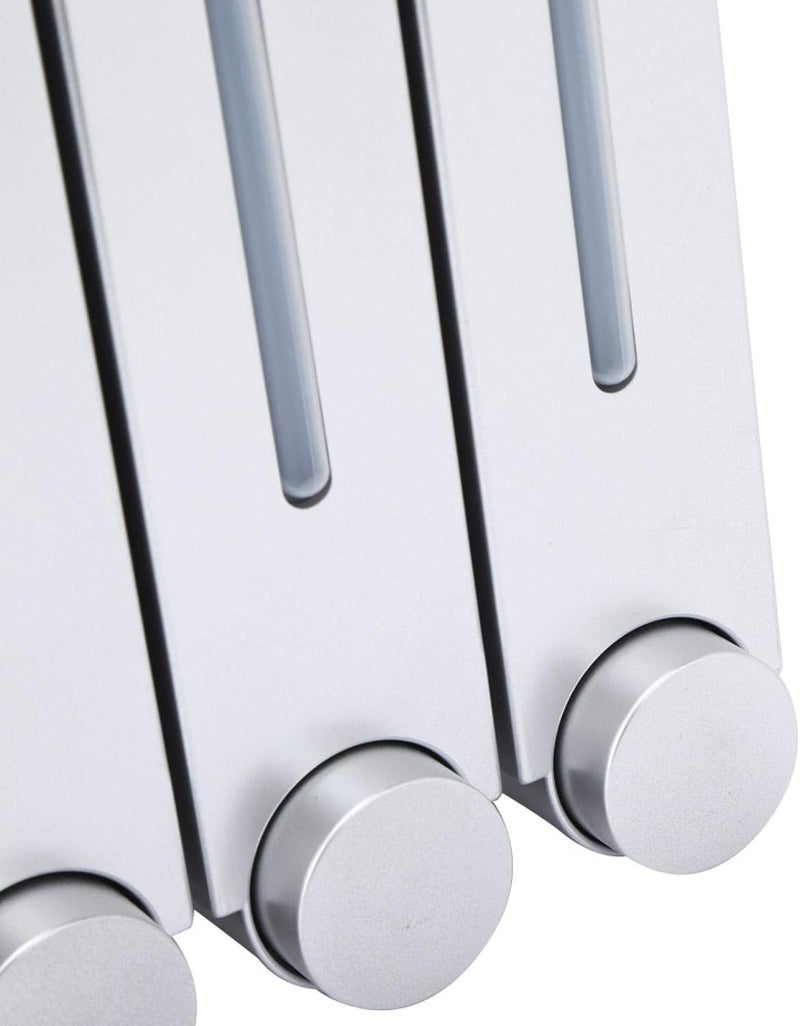 ويوبلز موزع صابون يدوي مثبت على الحائط، صندوق شامبو بثلاث حجرات لحمامات الفنادق (6028 فضي بثلاثة أكواب) - Image 5