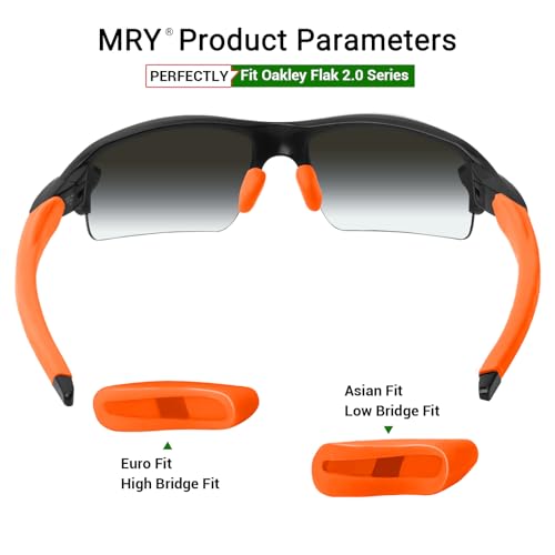 Mryok Replacement Earsocks Nosepieces Kits for Oakley Flak 2.0/2.0 XL - Orange - Image 2