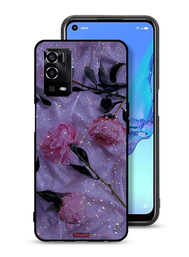 Tolwak Oppo A55 4G Protective Case Cover Glitter Roses - Image 1