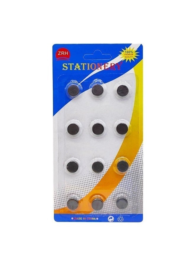 ZRH Black Circular Magnet – 12 Small Strong Magnetic Pieces for Whiteboard & Fridge - Image 2