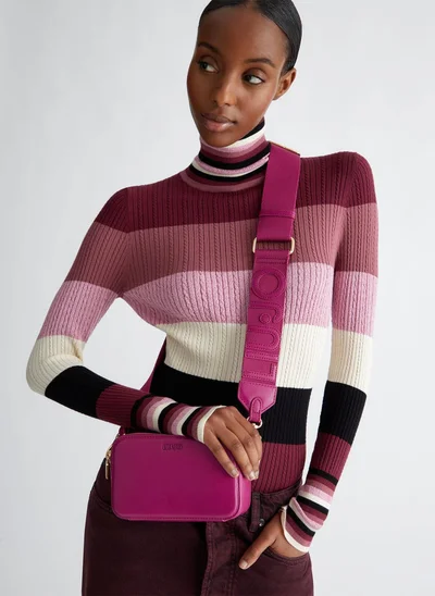 Liu Jo Fuchsia crossbody bag with maxi-logo