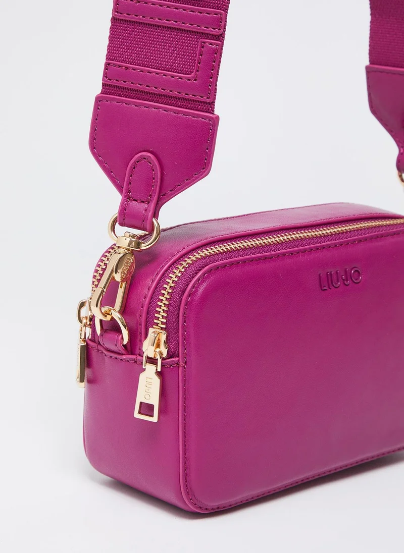 Liu Jo Fuchsia crossbody bag with maxi-logo