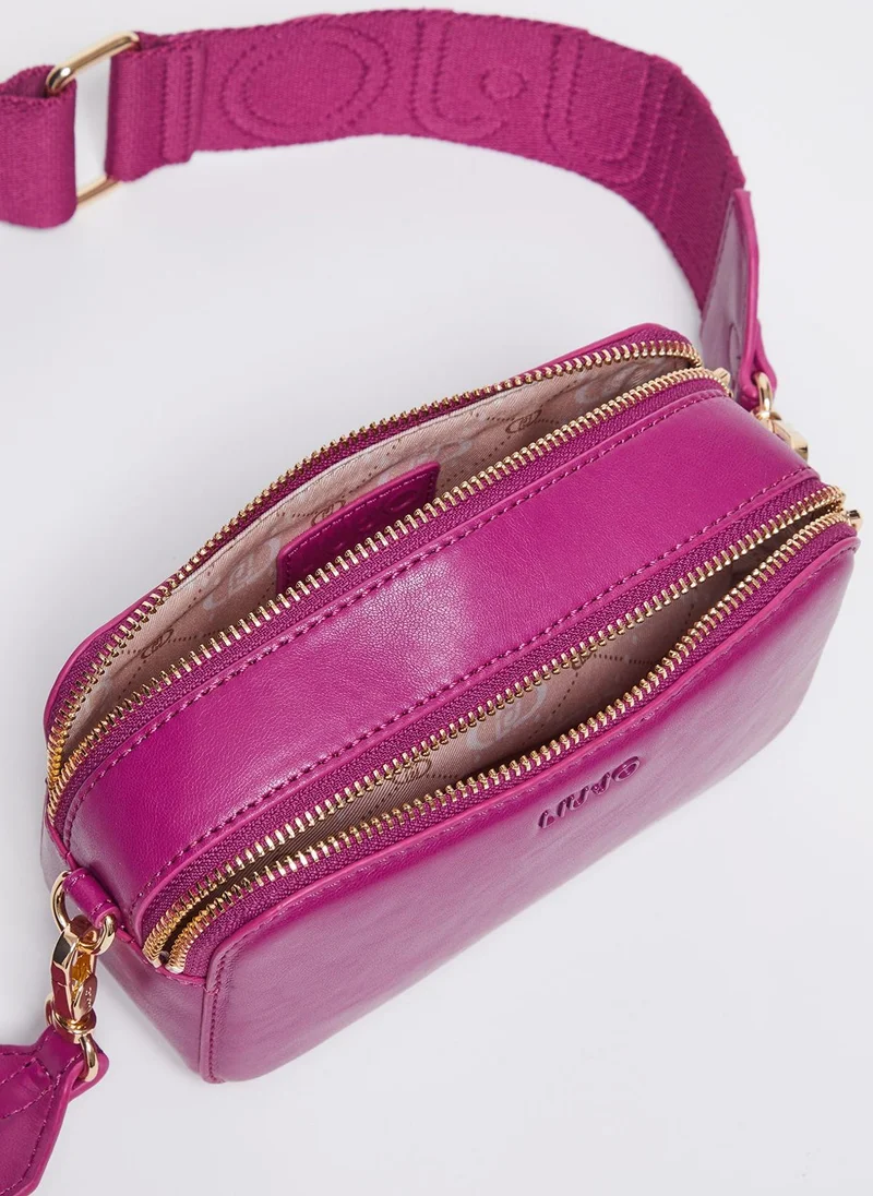 Liu Jo Fuchsia crossbody bag with maxi-logo