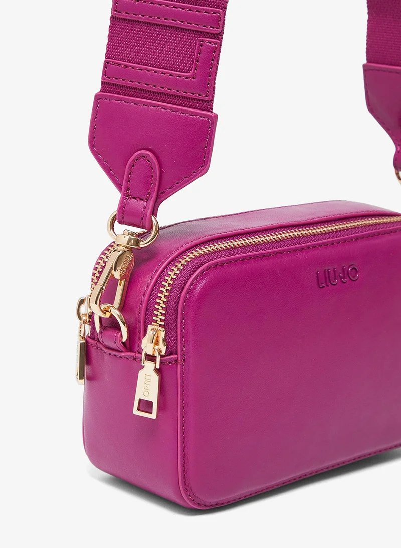 Liu Jo Fuchsia crossbody bag with maxi-logo
