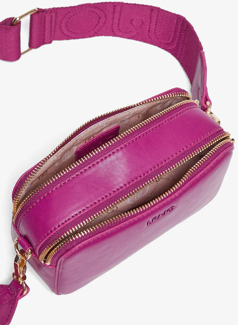 Liu Jo Fuchsia crossbody bag with maxi-logo
