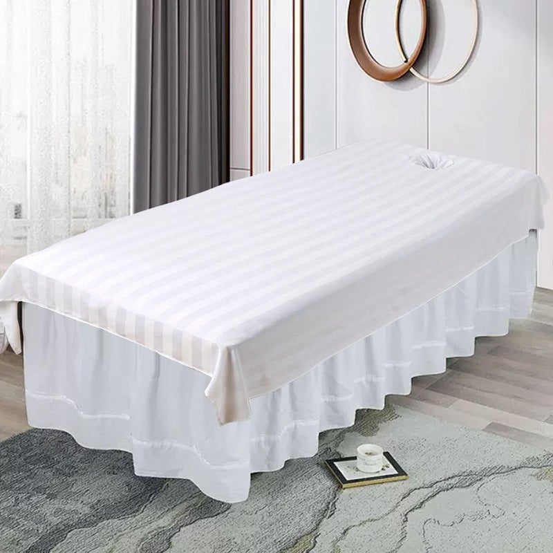 predolo Massage Table Sheet Face Rest Cover Premium Breathable Tools Accessories Flat Bed Sheet Beauty Bed Sheet for Beauty Salon SPA, White - Image 4