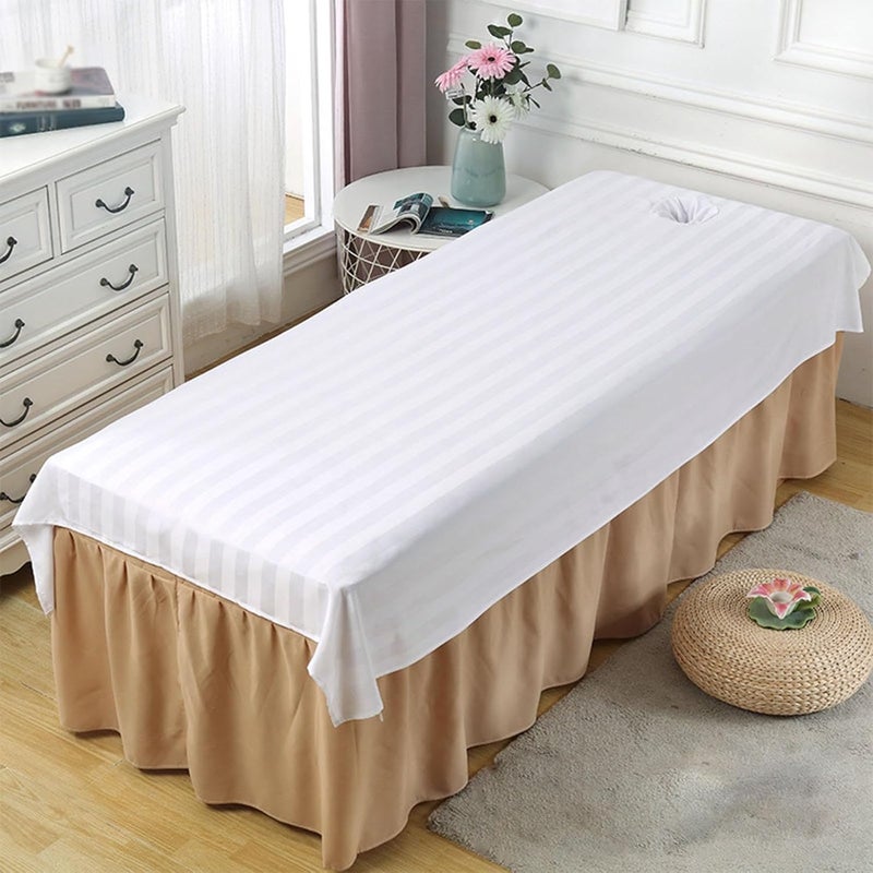 predolo Massage Table Sheet Face Rest Cover Premium Breathable Tools Accessories Flat Bed Sheet Beauty Bed Sheet for Beauty Salon SPA, White - Image 3
