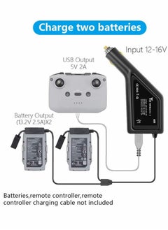 Excefore Drone Car Charger for Mavic Air 2/Air 2S, 3 in 1 Drone Battery/Remote Control Charger  - Image 2