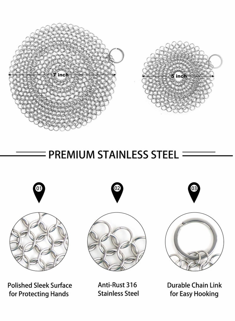 Excefore Cast Iron Skillet Cleaner Chainmail - Image 5