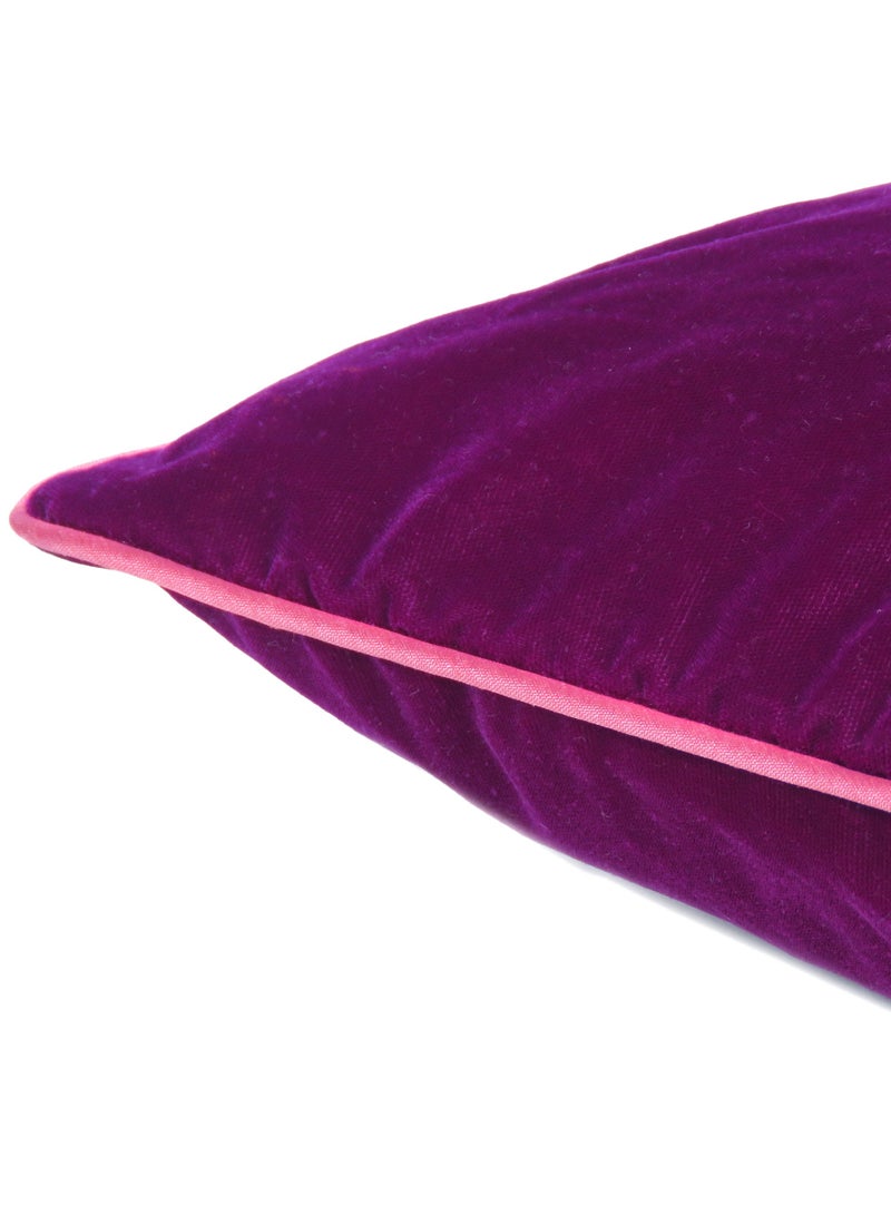 ريارا غطاء وسادة مخملي أرجواني بسحاب مخفي لغرفة المعيشة والحديقة والخارجية (16 × 16 بوصة) قطعتان  - Image 2