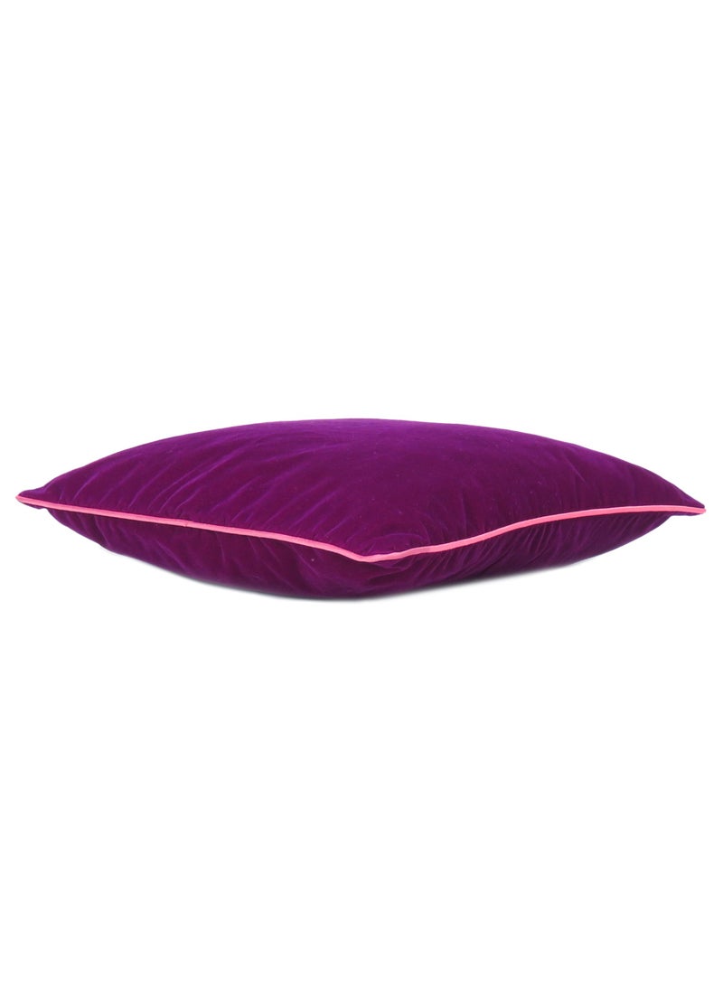 ريارا غطاء وسادة مخملي أرجواني بسحاب مخفي لغرفة المعيشة والحديقة والخارجية (16 × 16 بوصة) قطعتان  - Image 4
